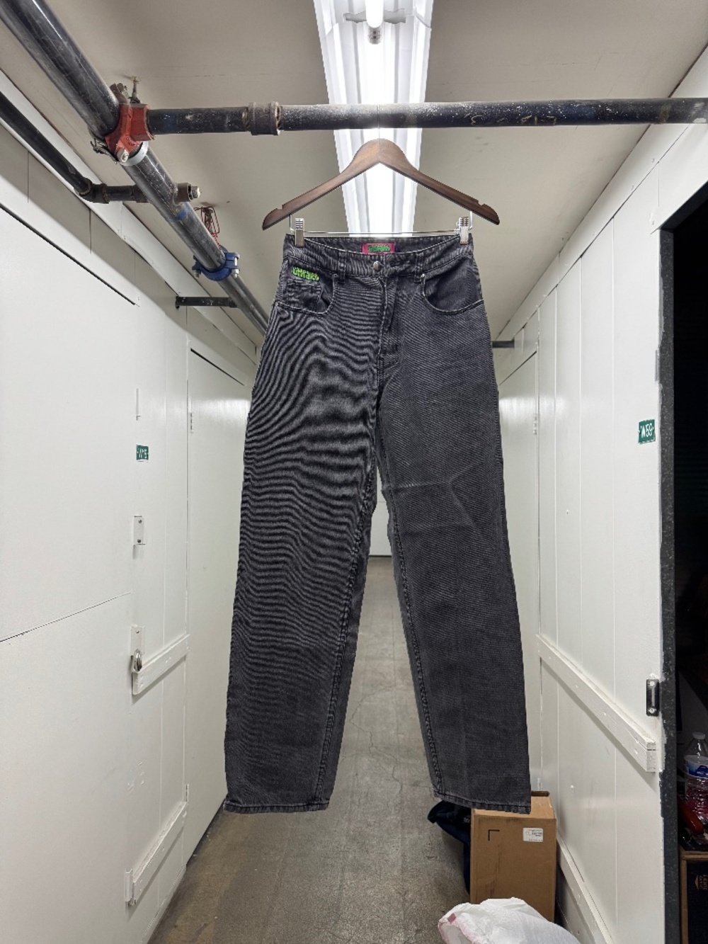 Empyre Ash Gray Washed Carpenter Denim Baggy Jeans